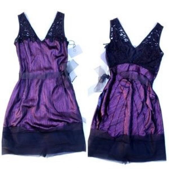 Vera Wang Lavender Label Purple Shimmer Dress - Picture 3 of 8